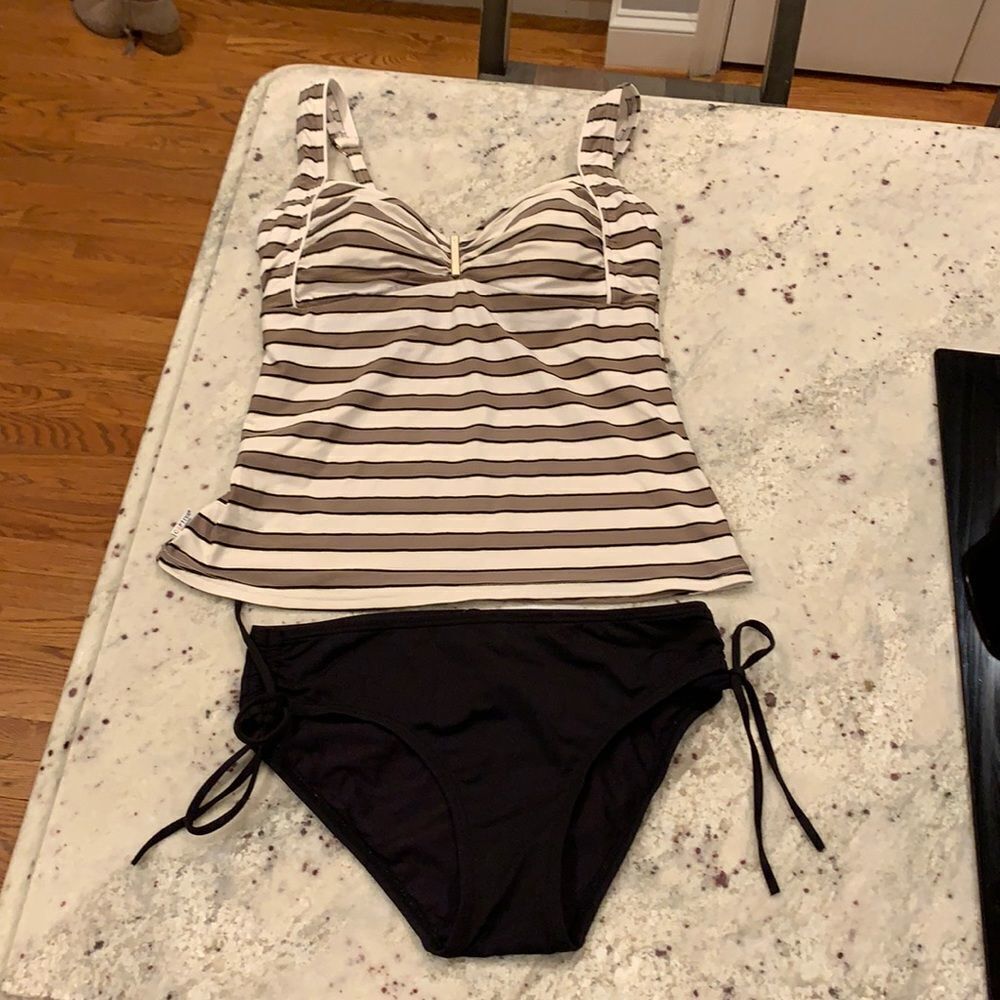 Captiva Tankini Neutrals Swimsuit sz M/S